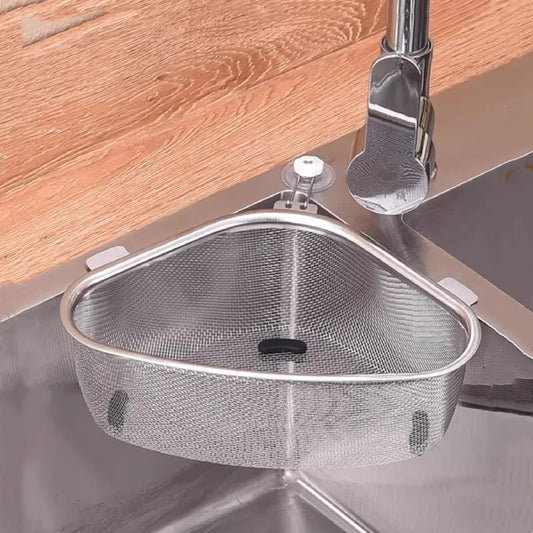Kitchen Sink Drain Stainless Steel Basket Triangle Strainer