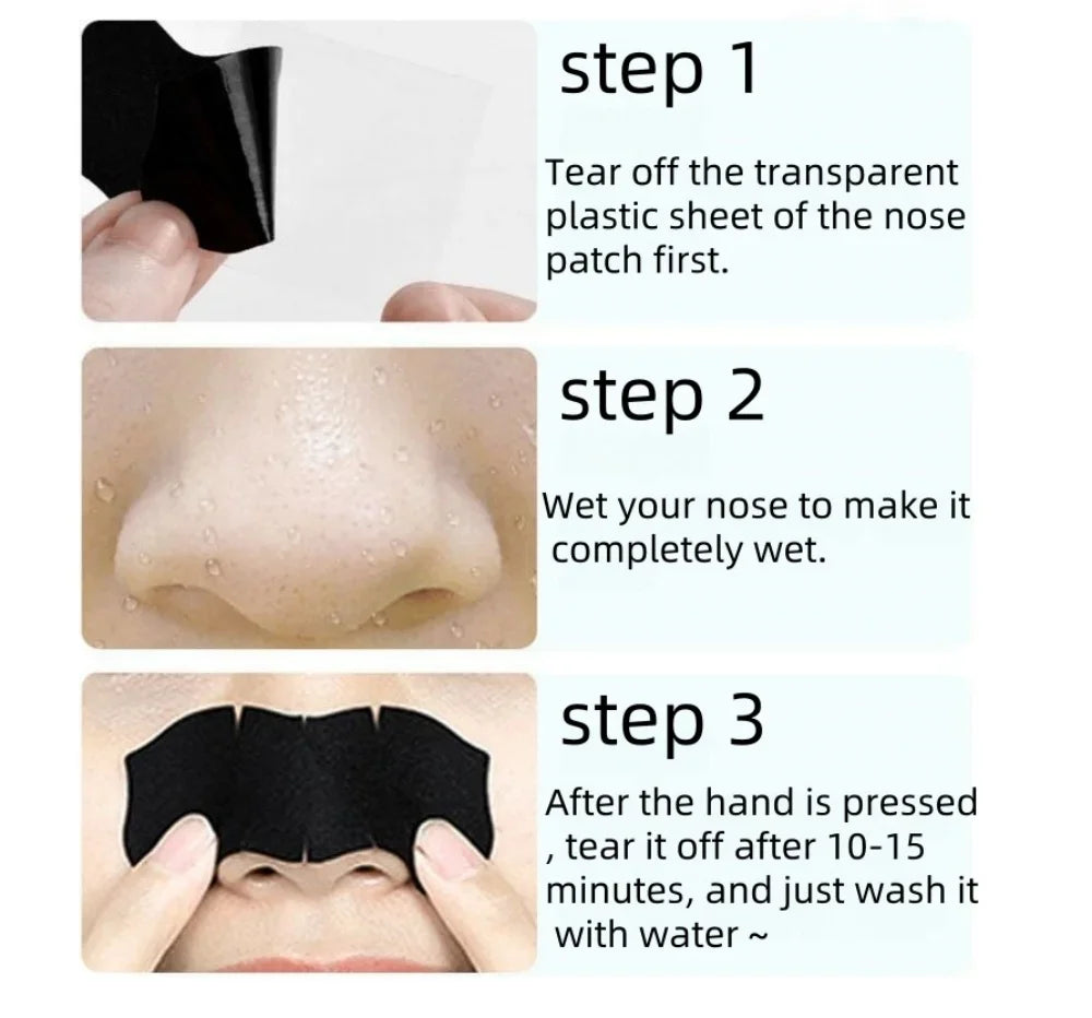 10pcs Bamboo Charcoal Nose Strips – Blackhead & Comedone Removal Mask