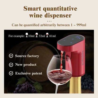 Automatic Non-touch Automatic Electric Bottle Pump Beverage Whisky Alcoholic Beverage Dispenser Aerator Pourer Redsack Wine Dispenser Digital Beverage Dispenser Wine Aerator Pourer Redsack Wine Dispenser by Haraps.com