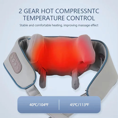 Wireless Neck & Back Massager – Kneading Massage Shawl for Neck, Shoulders & Trapezius Muscle Relief