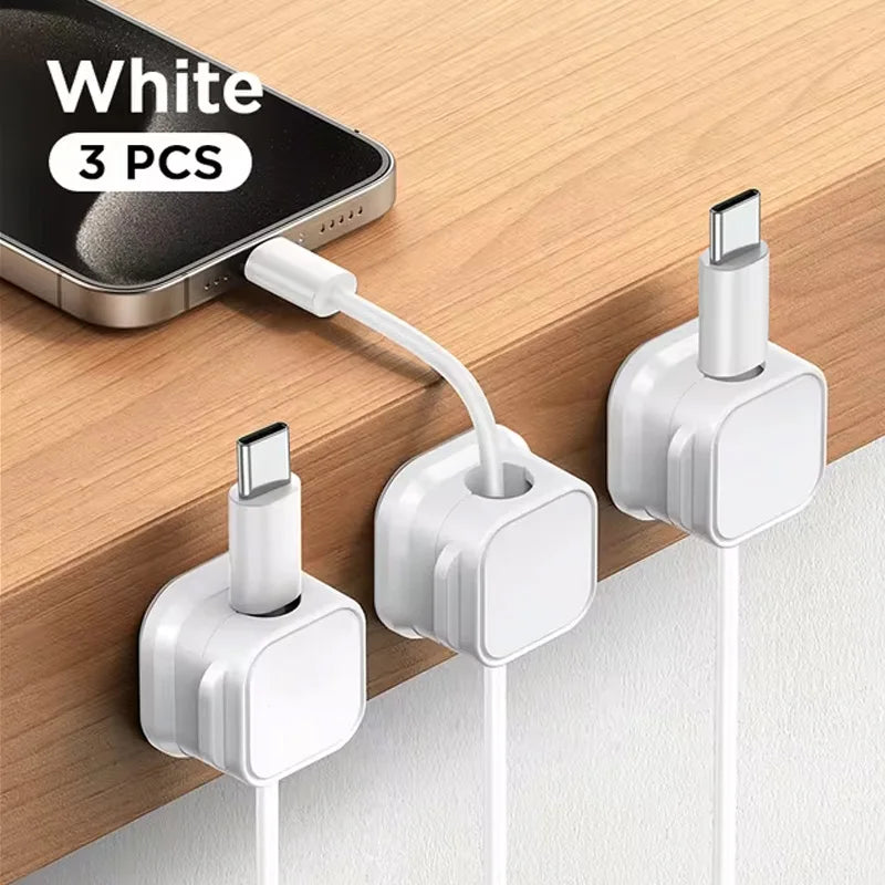 6Pcs Magnetic Cable Clips Set – Adjustable Cord Organiser & Under-Desk Cable Management Holder