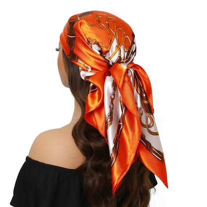 Satin Silk Square Head Scarf (90cm x 90cm)