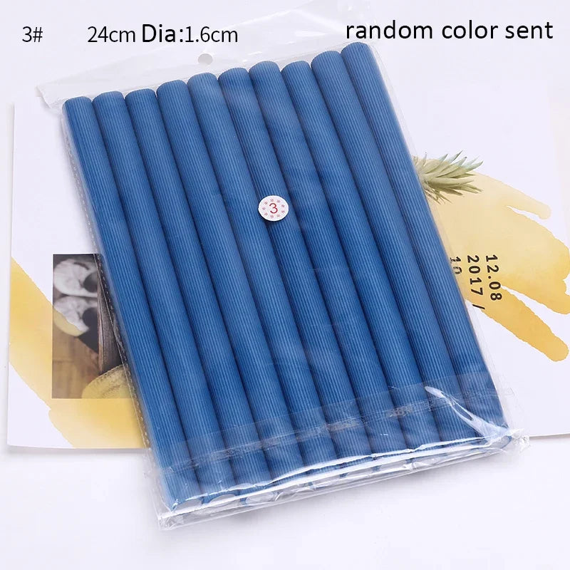 10 Pack Flexible Hair Curling Rods