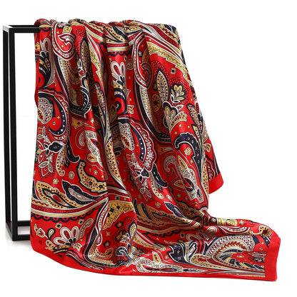 Satin Silk Square Head Scarf (90cm x 90cm)