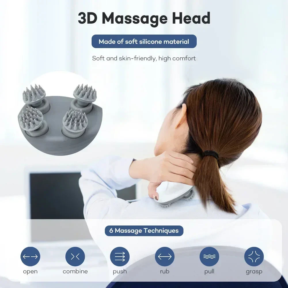 Electric Scalp & Head Massager with Red Light Therapy – Anti-Stress Relaxation Tool