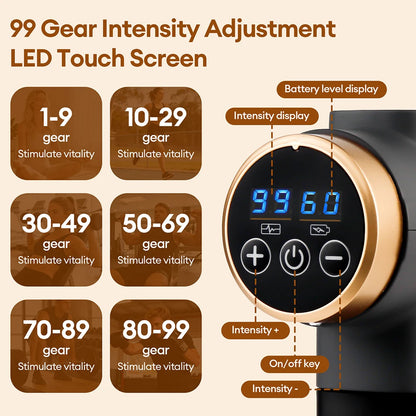 11-IN-1 Electric Massage Gun 99 Level Powerful Fascia Gun High-Frequency Vibration Body Massage Gun Arms Leg Muscle by Haraps.com