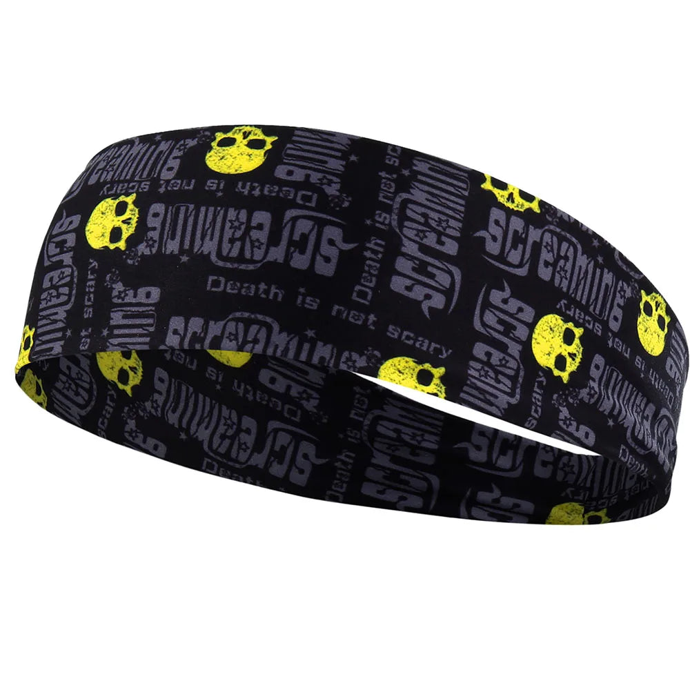 Gothic Skull Headband Sweat Bandage Sport Head Hair Band Workout Tennis Fitness Jog Basketball Running Scary Sweatband Women Men by Haraps.com