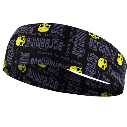 Gothic Skull Headband Sweat Bandage Sport Head Hair Band Workout Tennis Fitness Jog Basketball Running Scary Sweatband Women Men by Haraps.com
