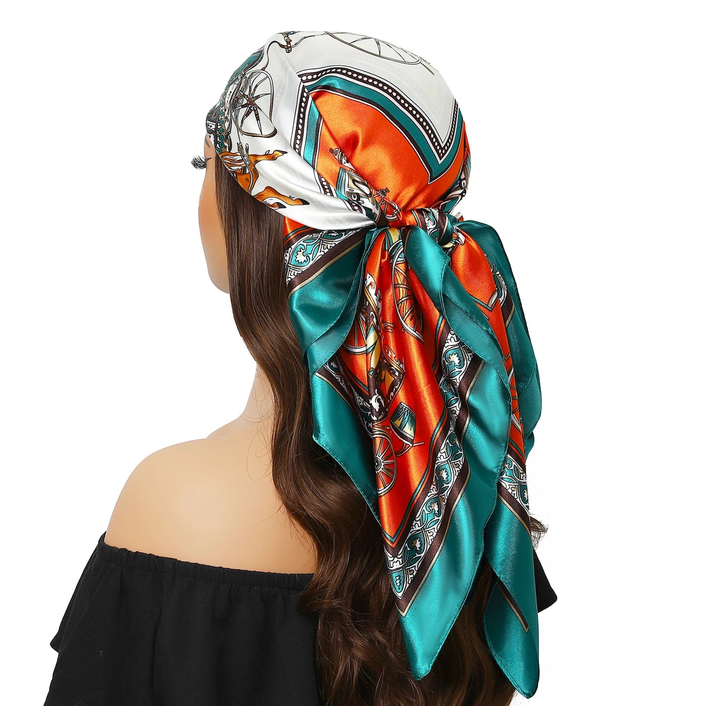 Satin Silk Square Head Scarf (90cm x 90cm)