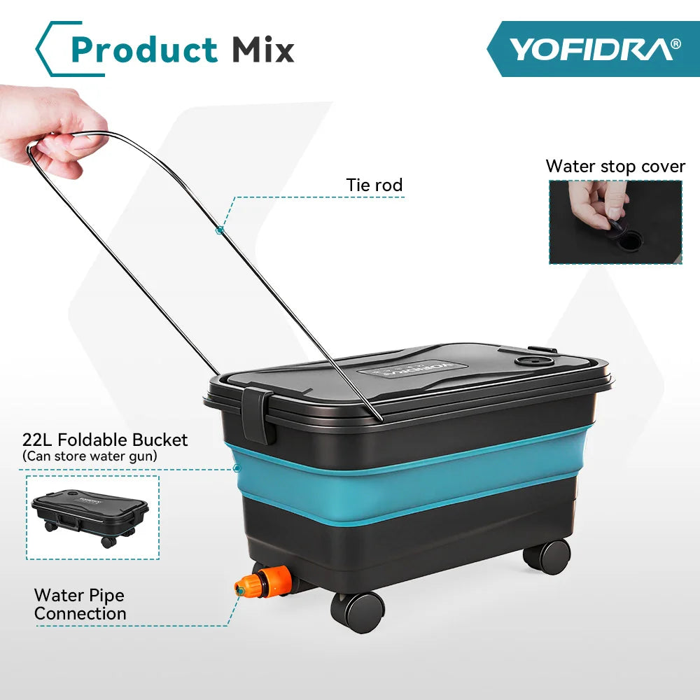 200Bar Brushless High Pressure Washer Electric Water Gun With Bucket Car Cleaner Spray Gun For Makita 21V Battery Pin by Haraps.com