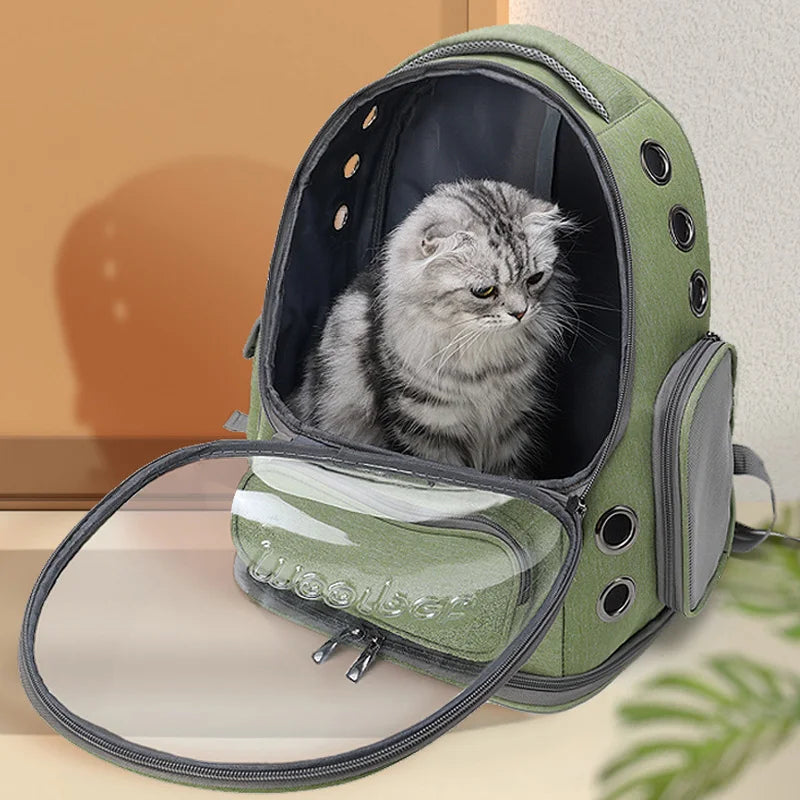 Transparent Pet Carrier Backpack – Outdoor Travel Bag for Cats & Small Dogs
