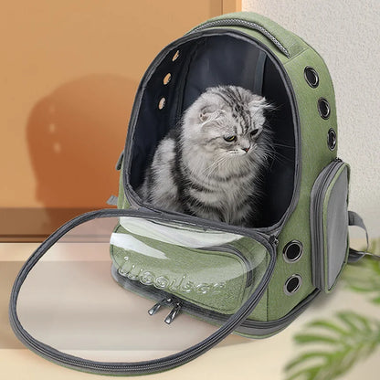 Transparent Pet Carrier Backpack – Outdoor Travel Bag for Cats & Small Dogs