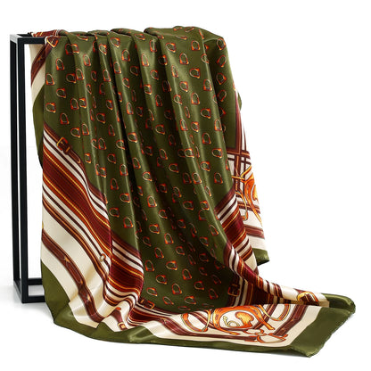 Satin Silk Square Head Scarf (90cm x 90cm)