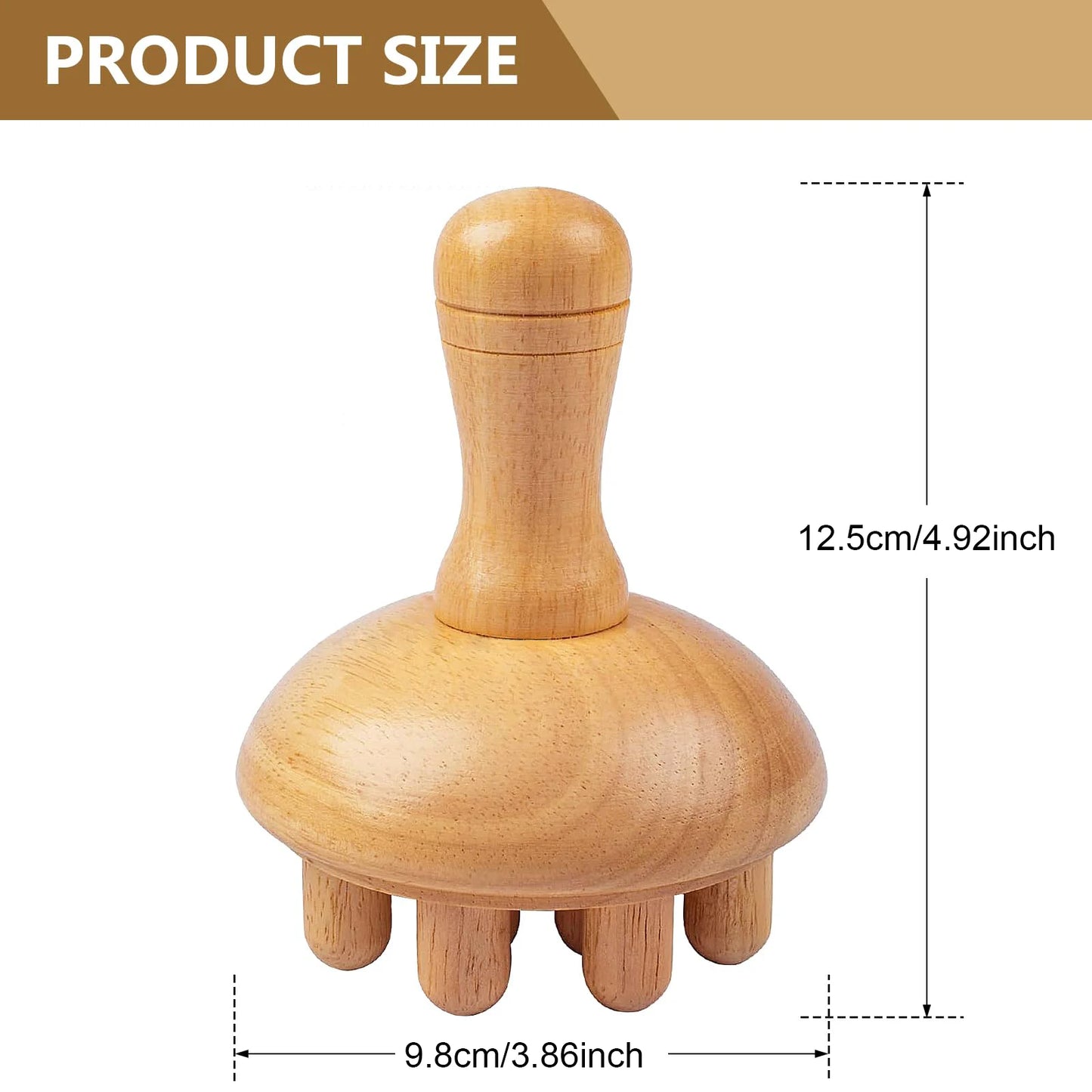 Zennify Wooden Mushroom Massager Tool for Muscle Relief by Haraps.com