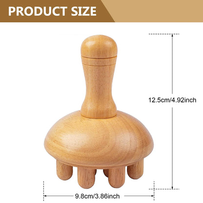Zennify Wooden Mushroom Massager Tool for Muscle Relief by Haraps.com