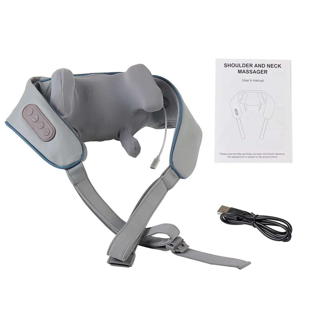 Wireless Neck & Back Massager – Kneading Massage Shawl for Neck, Shoulders & Trapezius Muscle Relief