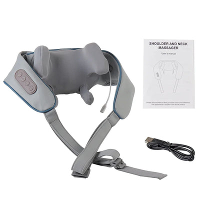Wireless Neck & Back Massager – Kneading Massage Shawl for Neck, Shoulders & Trapezius Muscle Relief