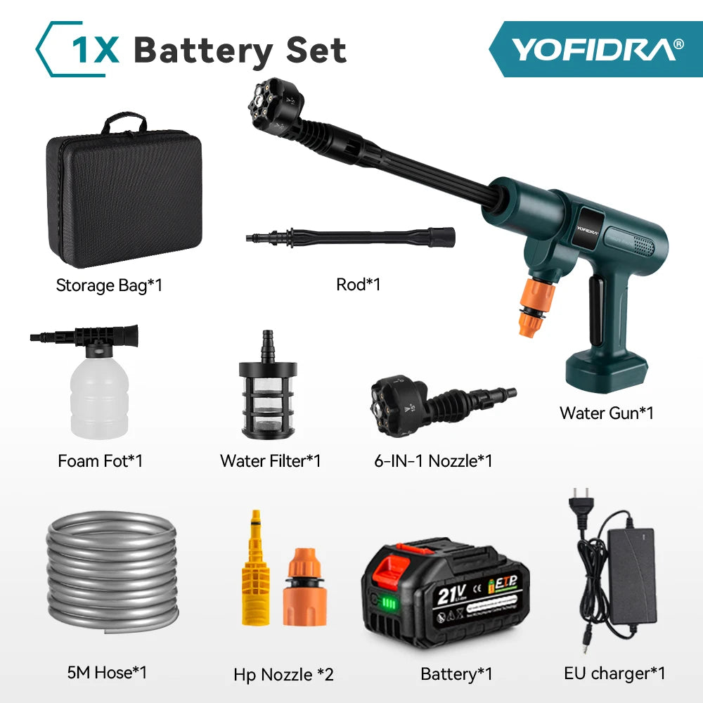 200Bar Brushless High Pressure Washer Electric Water Gun With Bucket Car Cleaner Spray Gun For Makita 21V Battery Pin by Haraps.com