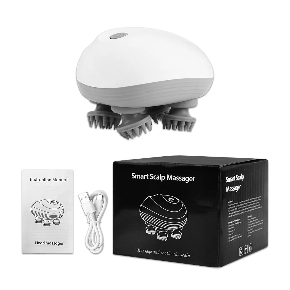 Rechargeable 4-Head Electric Scalp & Body Massager