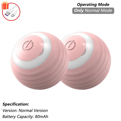 Cat Interactive Smart Ball Toy – Rechargeable Rolling Ball with Tail, Obstacle Avoidance & LED Modes