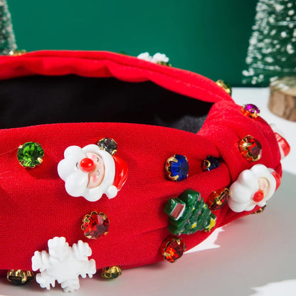 Christmas Knotted Headband with Rhinestones