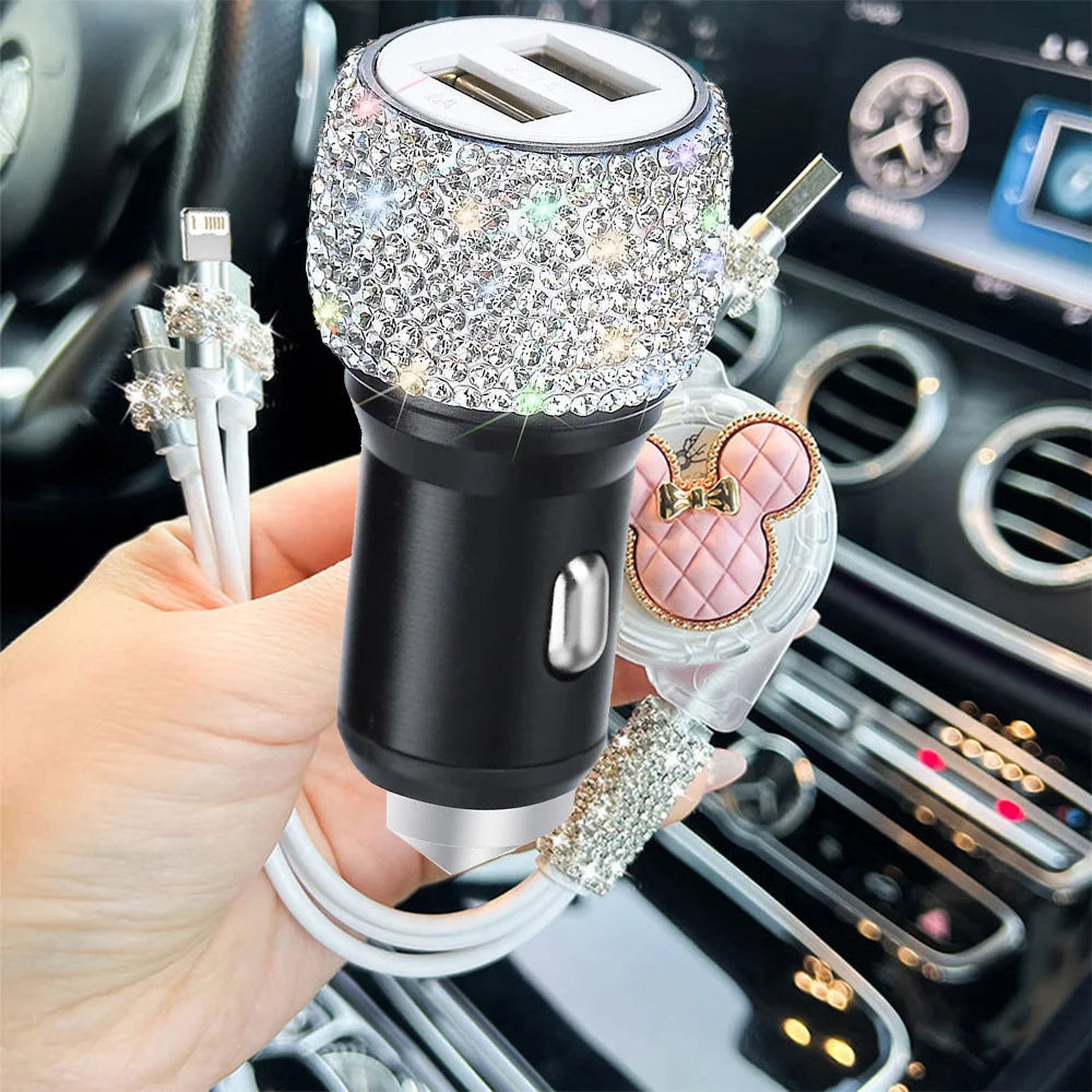Bling USB Car Charging Cable 3 in 1