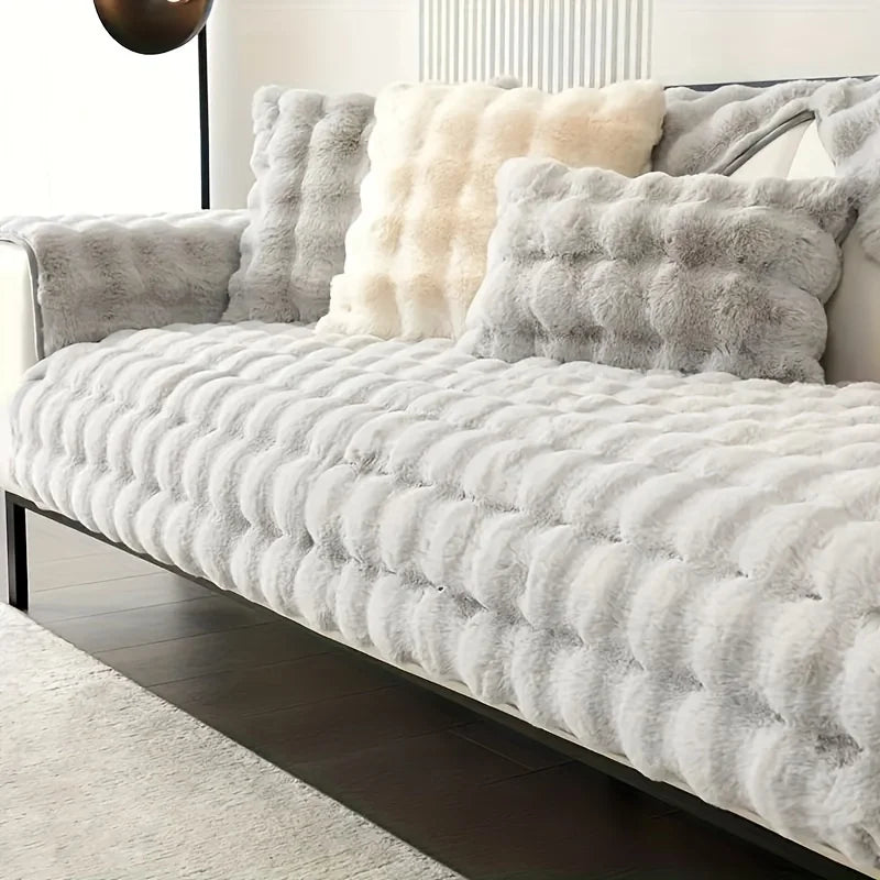 SofaSnug - Cosy Plush Solid Colour Non-Slip Couch Cover
