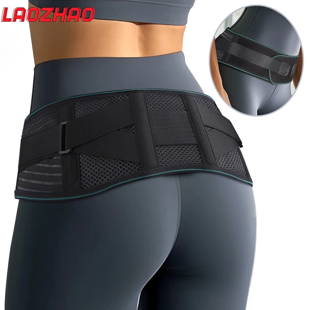 1PCS Lower Back Brace for Pain Relief – Adjustable Lumbar Support Belt for Sciatica- Breathable & Stabilizing with 4 Steel Stays by Haraps.com