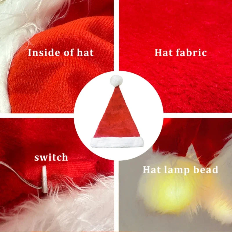 Christmas LED Light Up Santa Hat