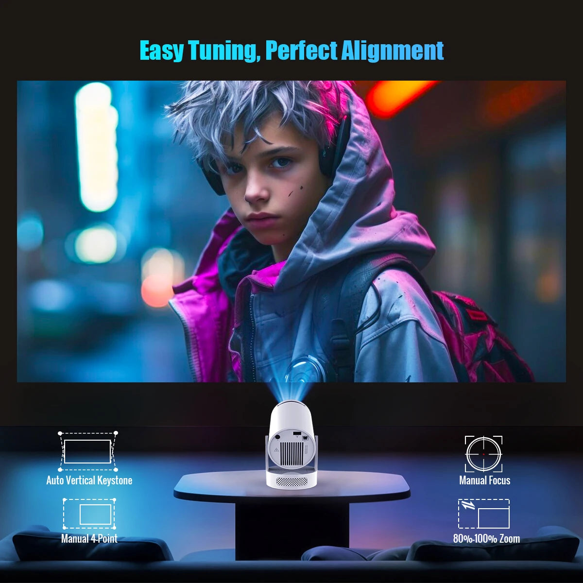 HY300 Pro 4K Portable Projector Android 11