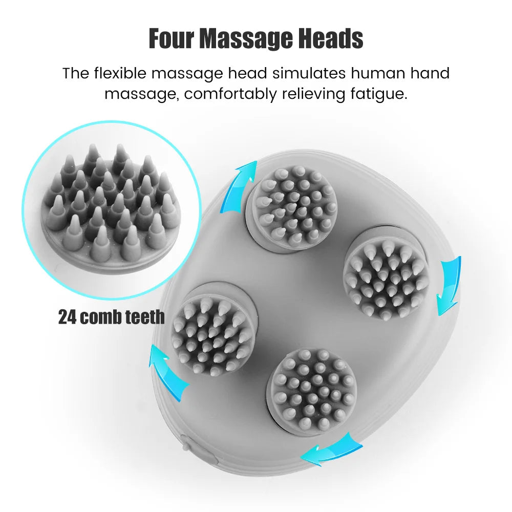 Rechargeable 4-Head Electric Scalp & Body Massager