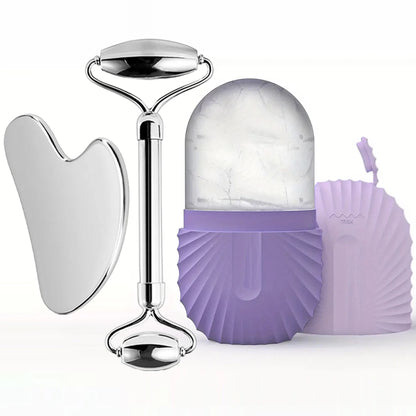 Ice Face Roller & Gua Sha Skincare Set