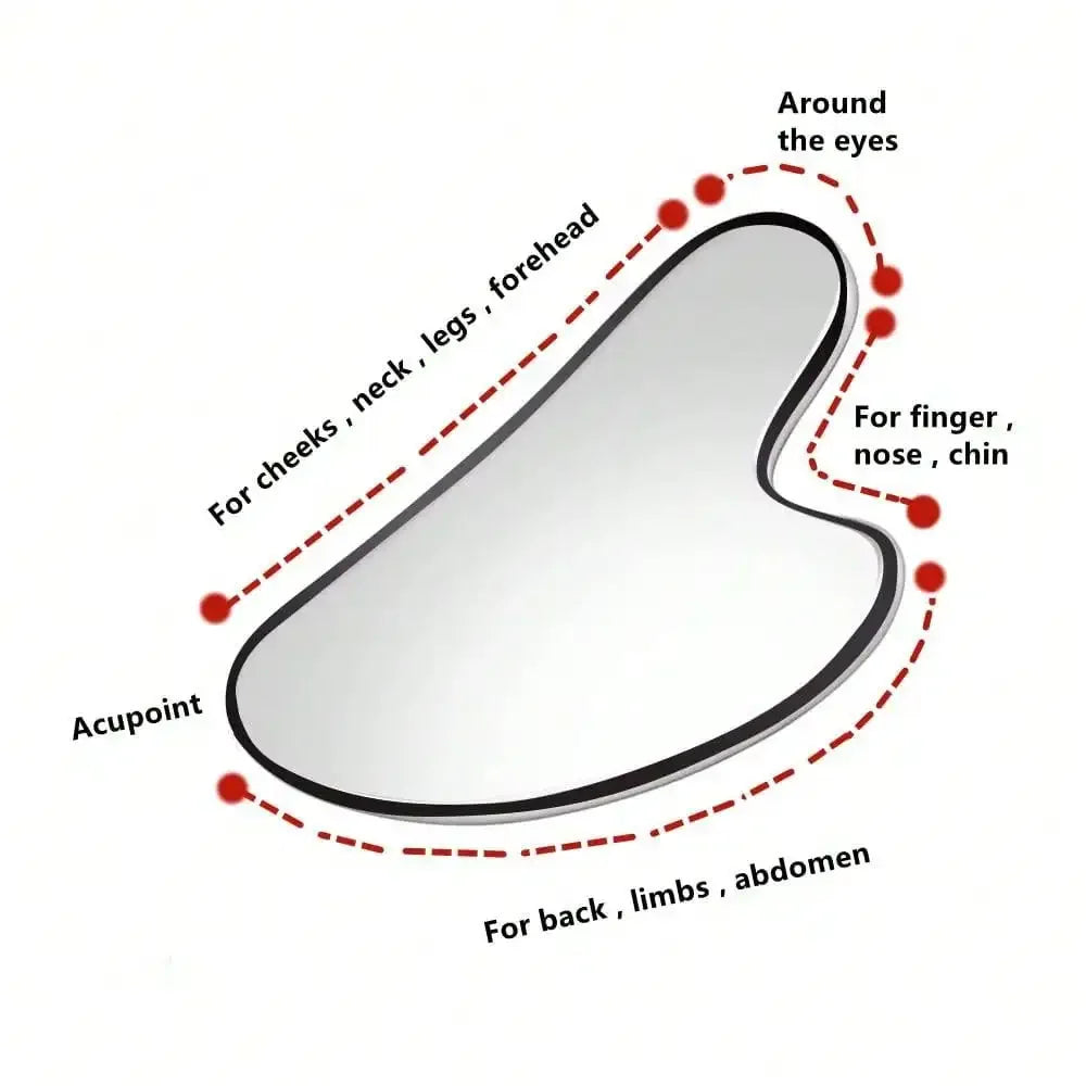 LumiStone 304 Stainless Steel Gua Sha For Puffiness by Haraps.com