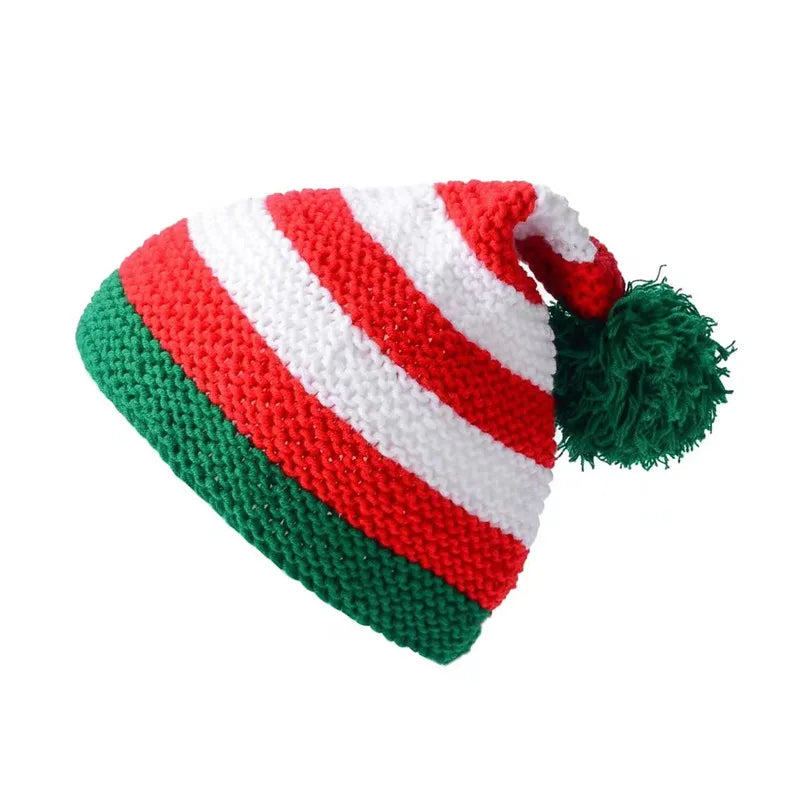 Knitted Wool Christmas Hat with Pom-Pom
