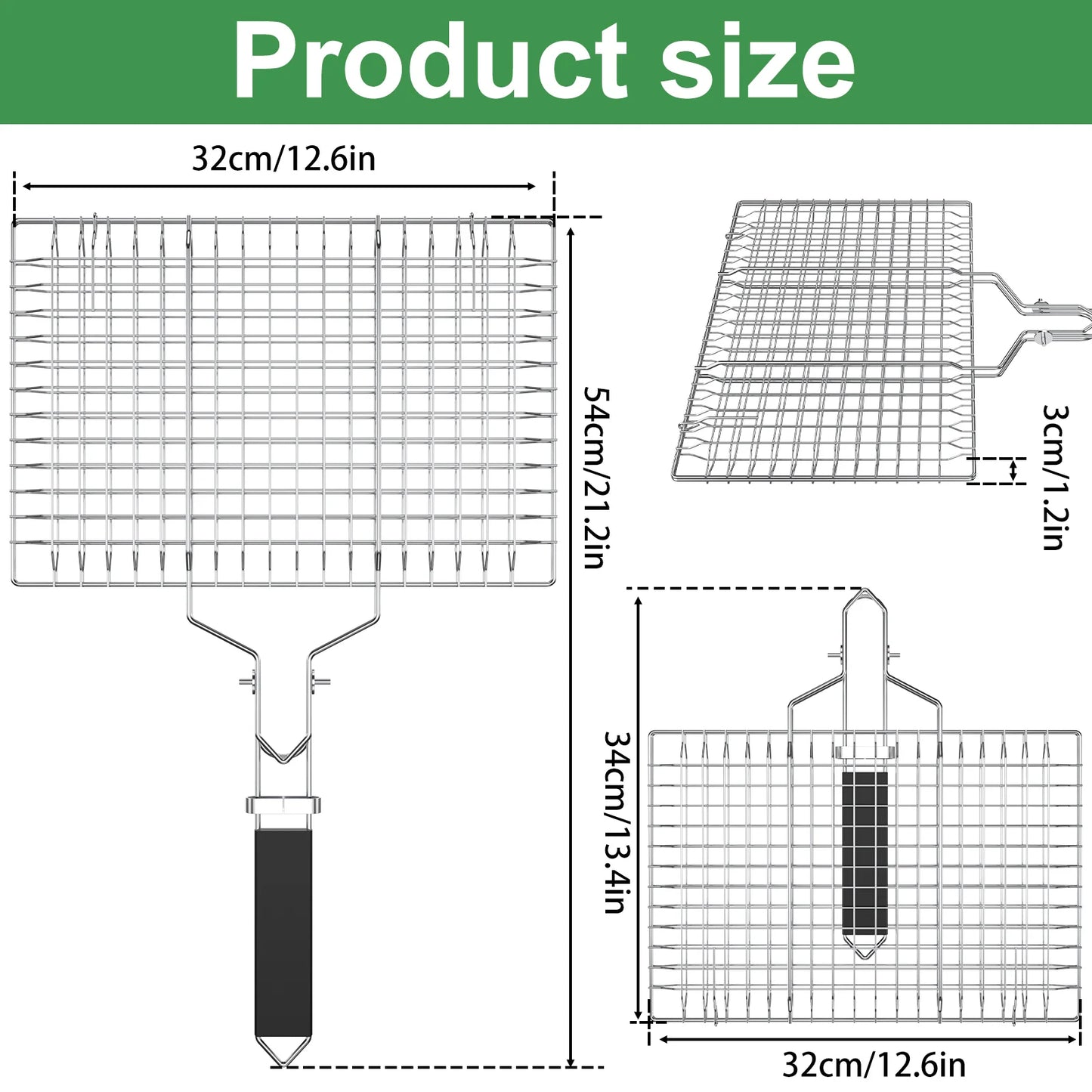 Fish Grilling Basket Stainless Steel