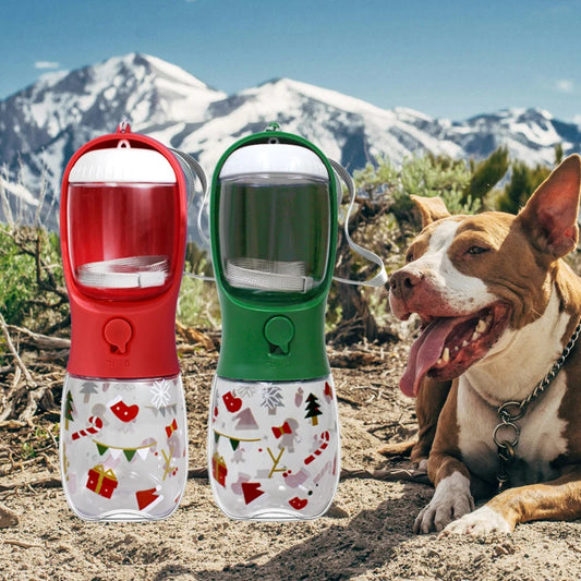 2-in-1 Dog & Cat Water Bottle with Food Container – Portable Leak-Proof Travel Feeder