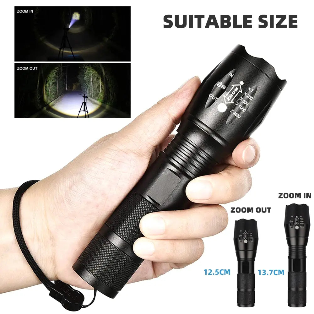 High-Power LED Flashlight with 5 Lighting Modes
