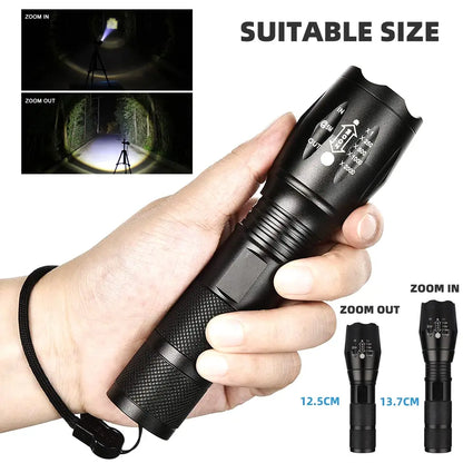 High-Power LED Flashlight with 5 Lighting Modes