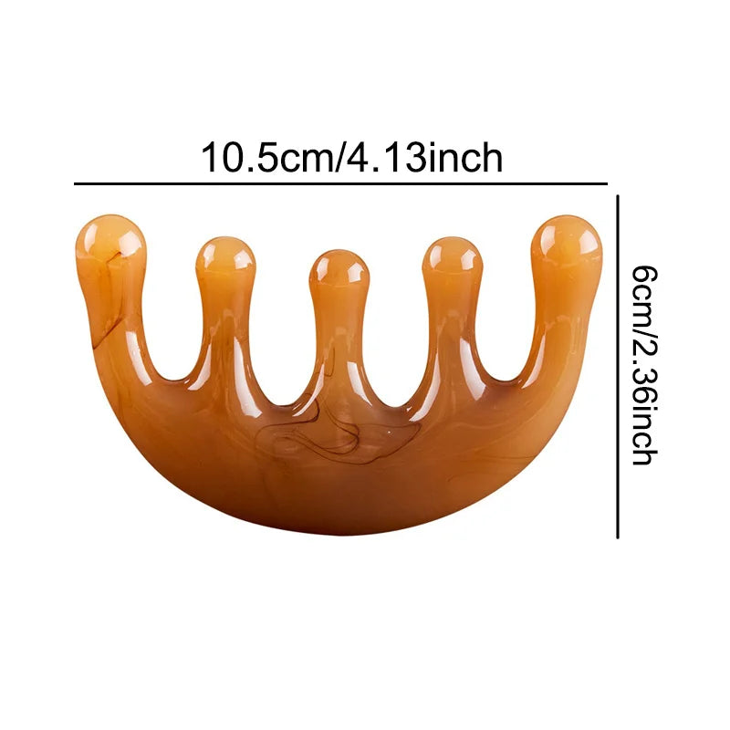 Luxe Resin Five-Tooth Meridian Comb For Scalp And Muscle Relief by Haraps.com
