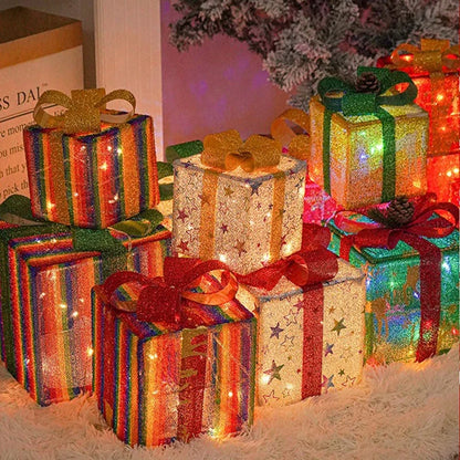 3-Piece LED Christmas Gift Box Lights