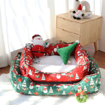 Christmas Pet Bed – Warm Cloud Nest for Dogs & Cats