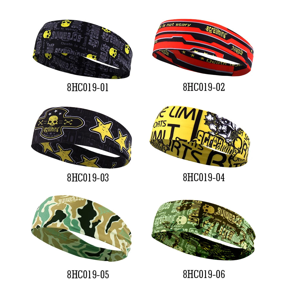 Gothic Skull Headband Sweat Bandage Sport Head Hair Band Workout Tennis Fitness Jog Basketball Running Scary Sweatband Women Men by Haraps.com