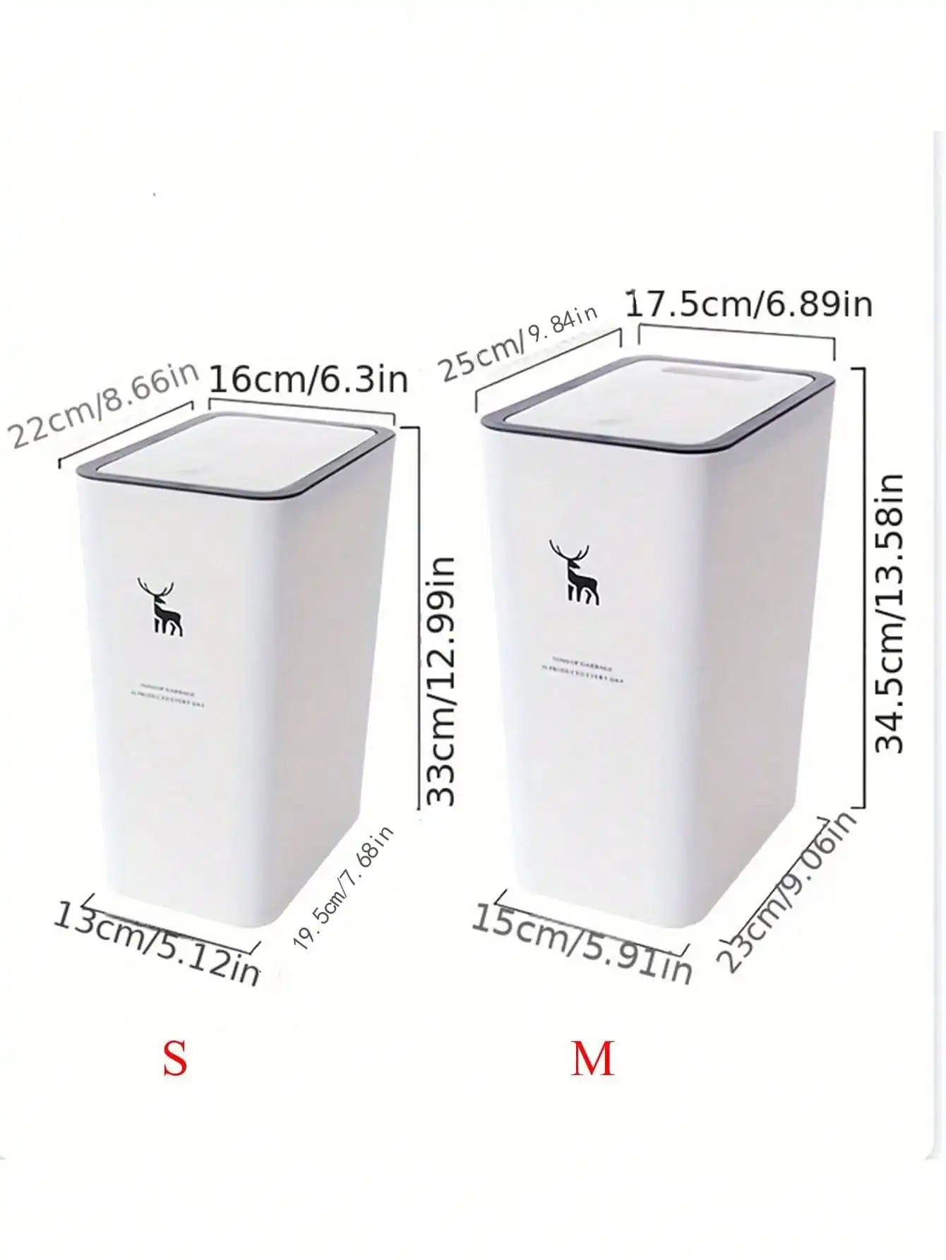 Nordic Style Rectangular Trash Can with Lid