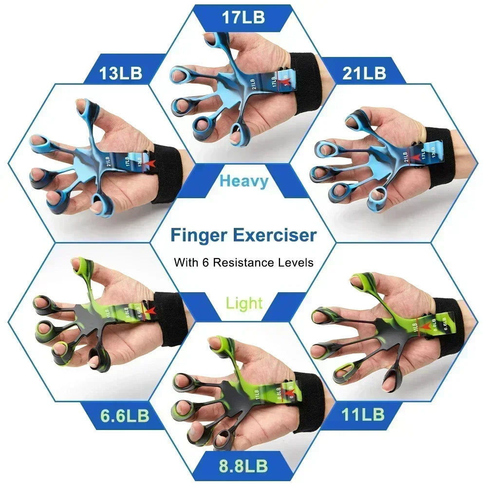 Training & Exercise 6 Resistance Finger Hand Grip