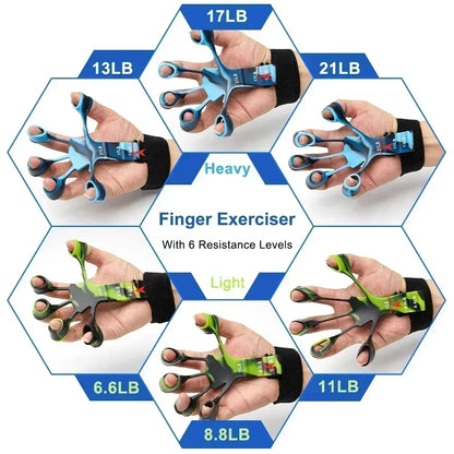 Training & Exercise 6 Resistance Finger Hand Grip
