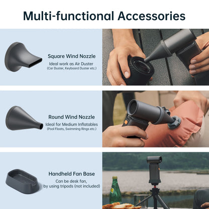 Portable Turbo Handheld Fan With LED Display 100 Speed Settings And 9000 mAh Battery