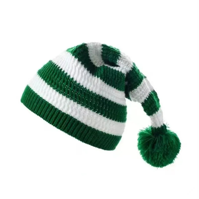 Knitted Wool Christmas Hat with Pom-Pom
