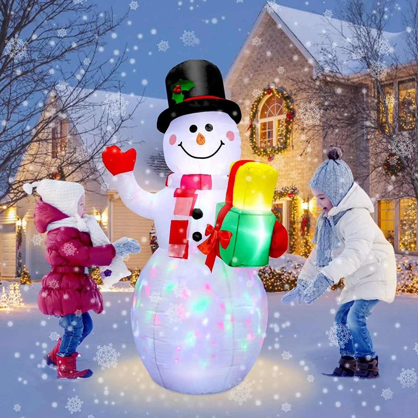 Christmas Inflatable Santa Decoration with LED Lights