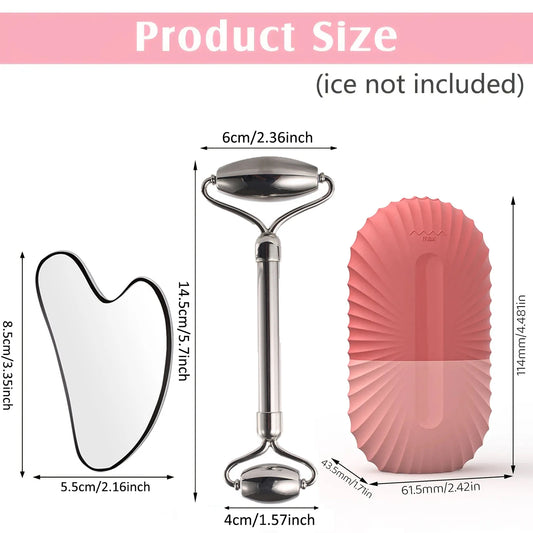 Ice Face Roller & Gua Sha Skincare Set