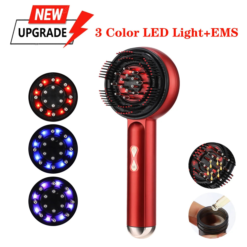 Electric Scalp Massage Comb with Red Light Therapy – Hair Growth & Liquid Applicator Comb
